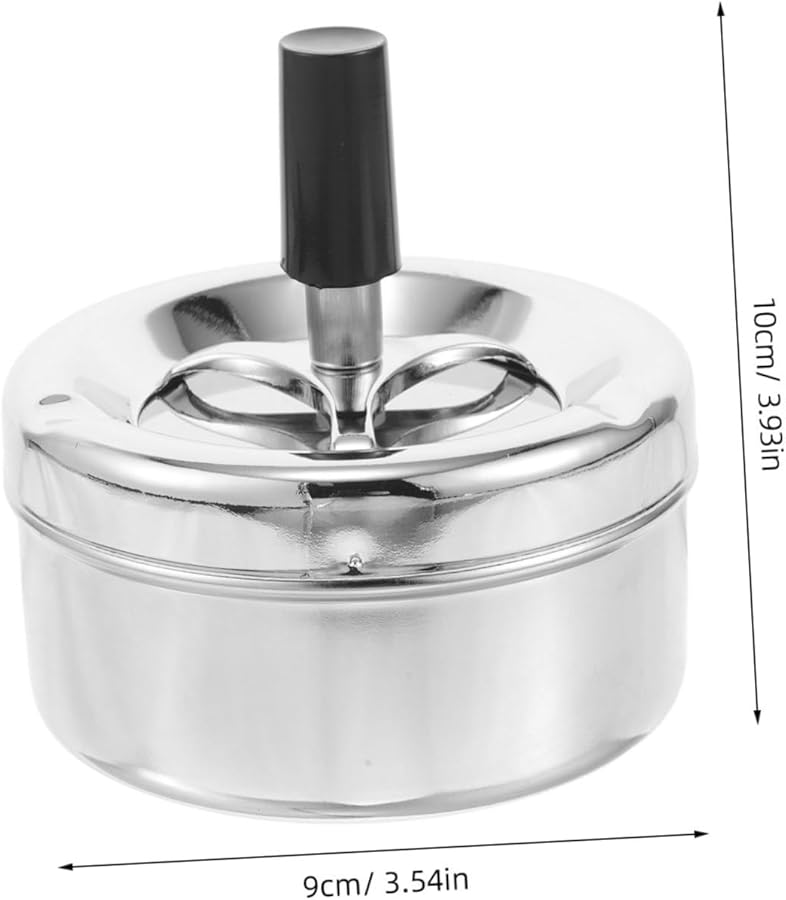 صينية معدنية للمكتب مقاومة للرياح بدون دخان قابلة للدوران للاستخدام في المنزل والمكتب والسيارة - Image 2